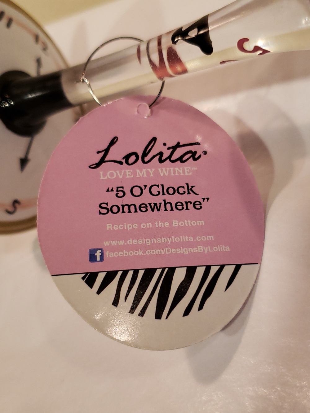 NIB Lolita Love My Wine It's 5 O'clock Somewhere Wine Glass Party Collectibles - Picture 6 of 10